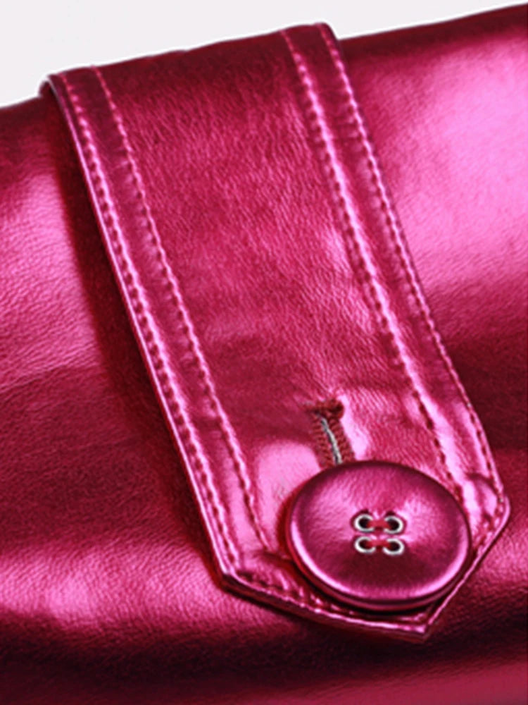 Shiny Patent Leather Trench Coat