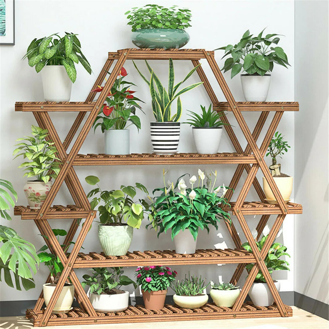 Triangular Wooden Plant Stand