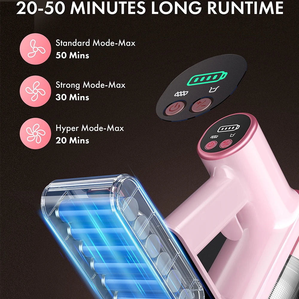 cordless vacuum cleaner with LED display – 28KPa suction