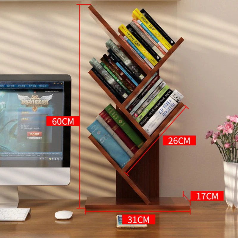 Tree-Shape Tabletop Bookshelf Organizer