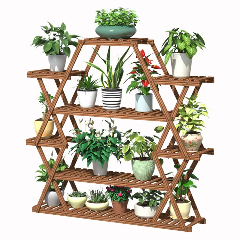 Triangular Wooden Plant Stand