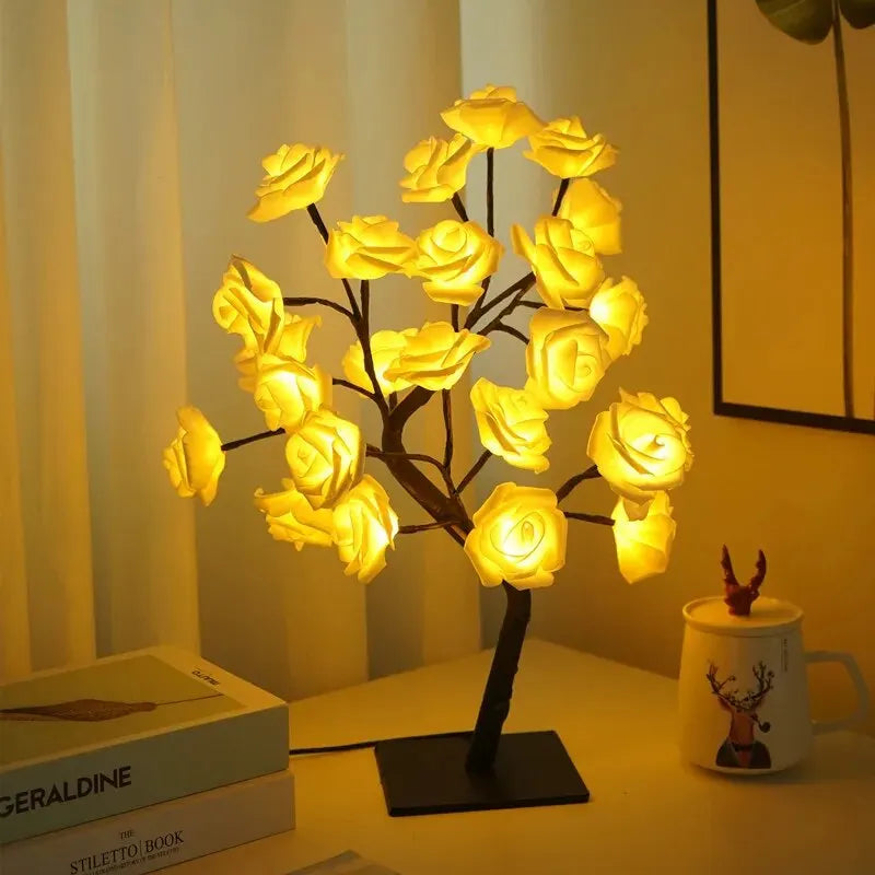 Rose Tree LED Lamp – USB Powered Decorative Flower Night Light