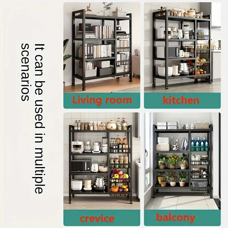 Heavy-Duty 4-Tier Metal Mesh Rack