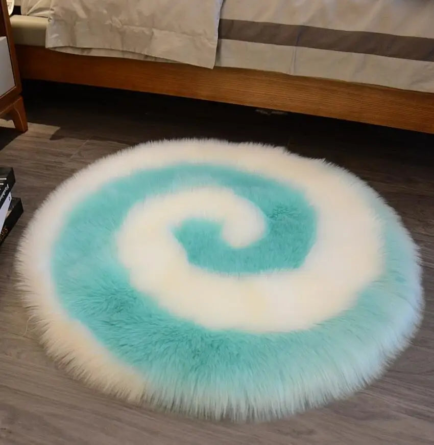 Plush Soft Sheepskin Bedroom Carpet – Imitation Wool Long Hair Bedside Mat & Sofa Cushion Rug
