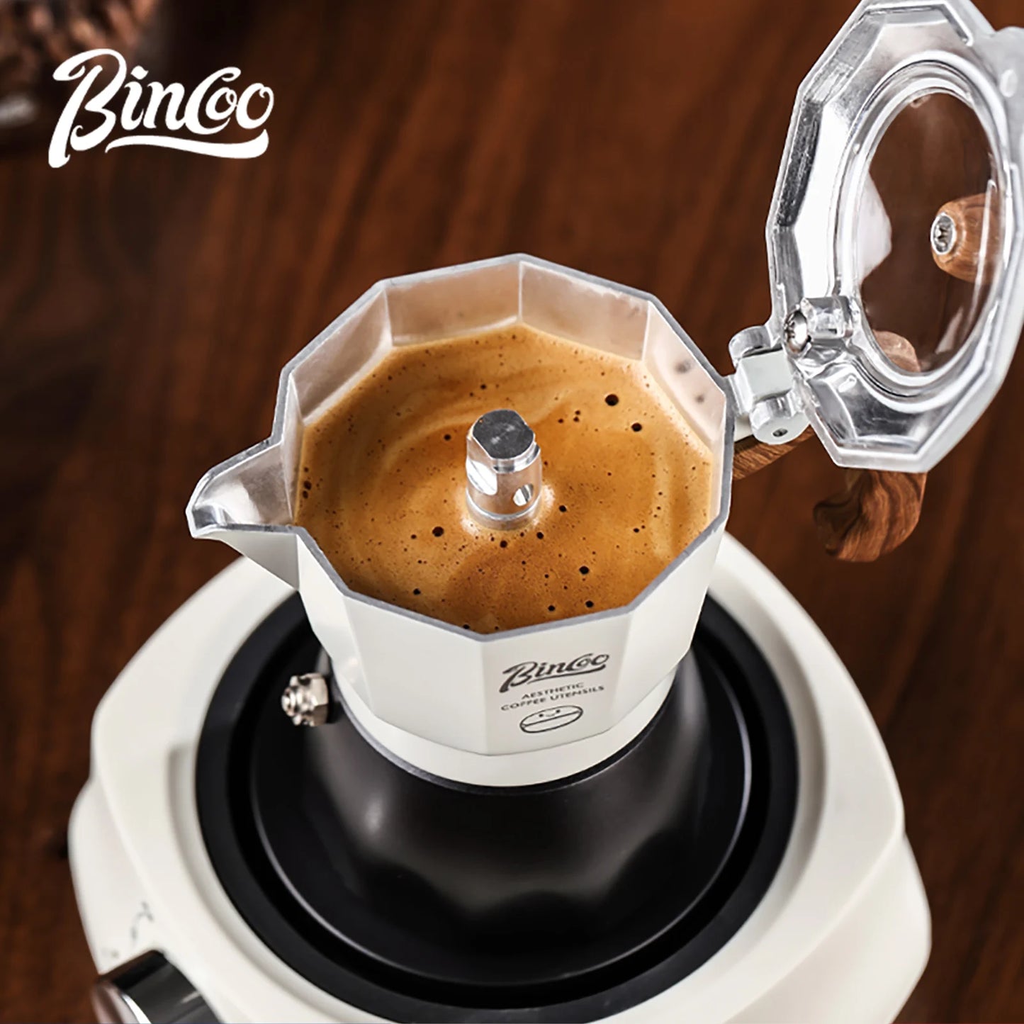 Bincoo Dual Valve Moka Pot Set with Heater