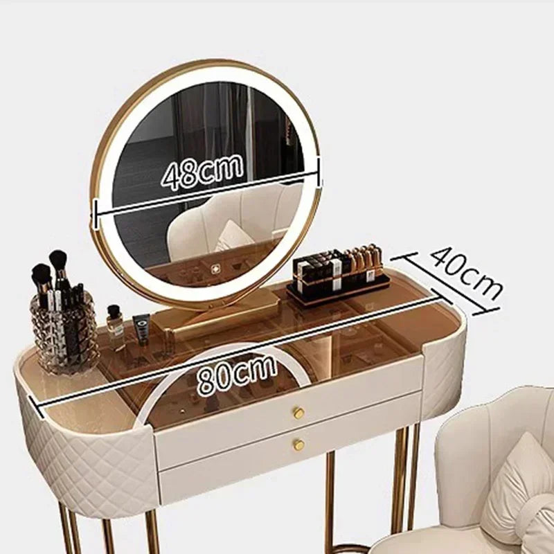 Luxury LED Makeup Dressing Table Mirror – White