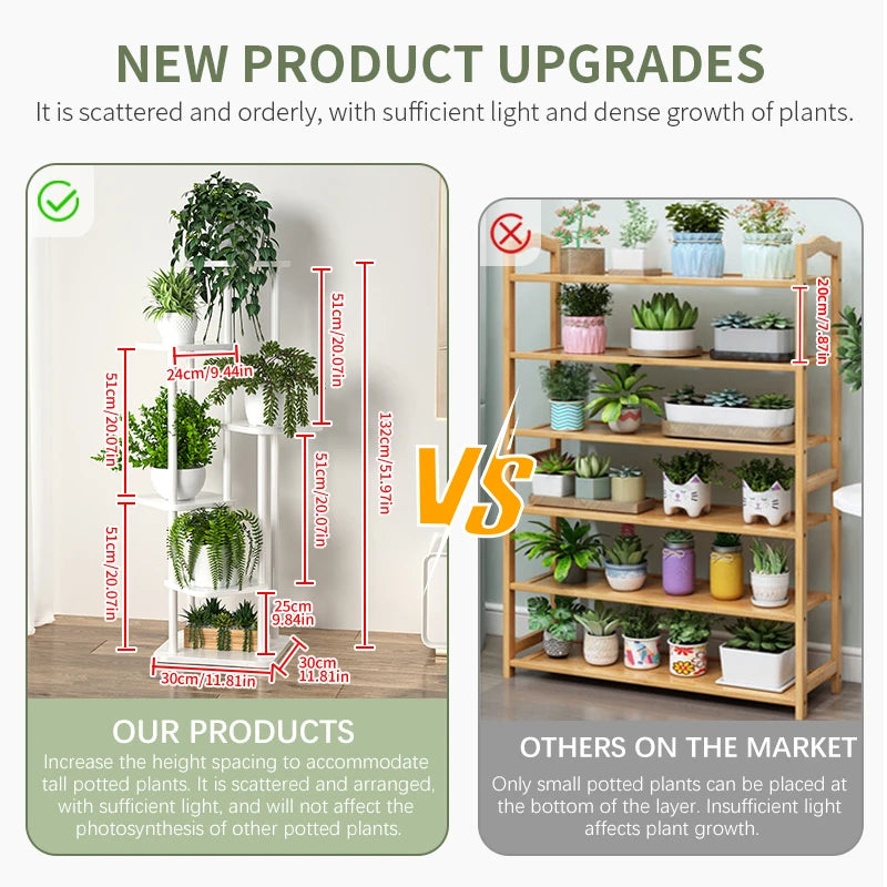 Wooden Multi-Layer Plant Stand