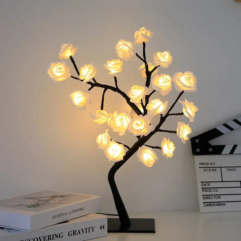 Rose Tree LED Lamp – USB Powered Decorative Flower Night Light