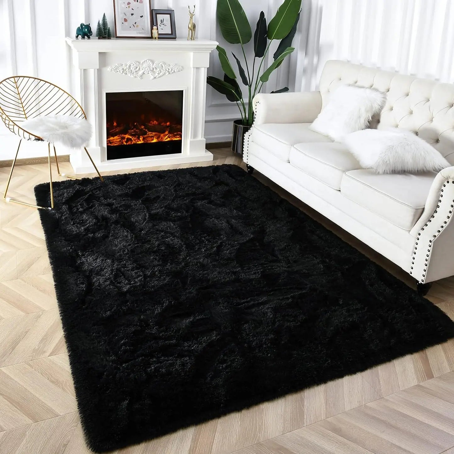 Soft Tie-Dye Plush Carpet – Modern Cozy Bedroom & Living Room Rug