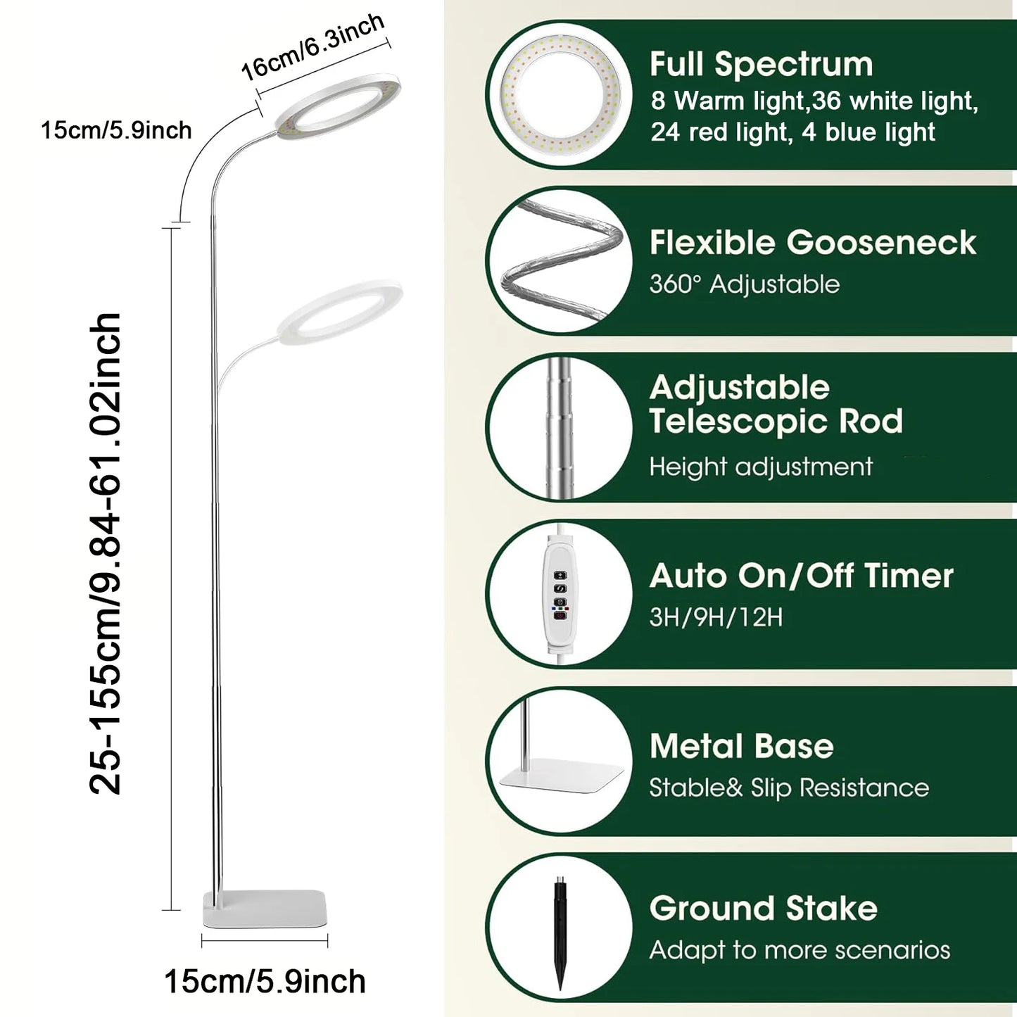 Full Spectrum LED Grow Floor Lamp