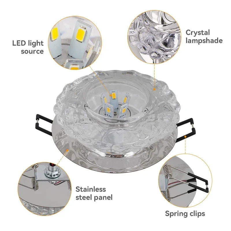 Crystal Flush Ceiling Light