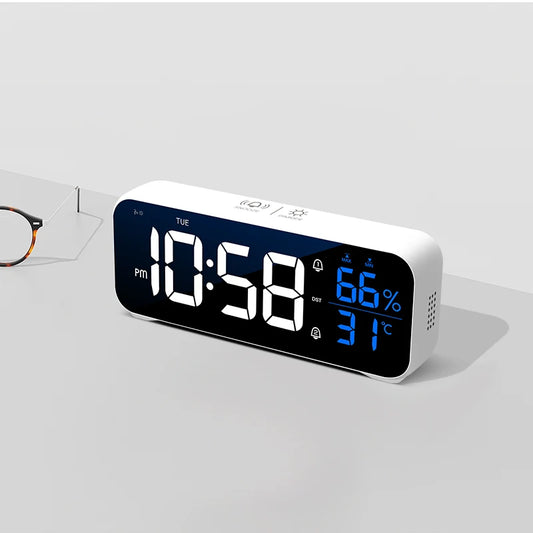 Digital Alarm Clock – Electronic Table Clock with Temperature, Humidity & Dual Alarms