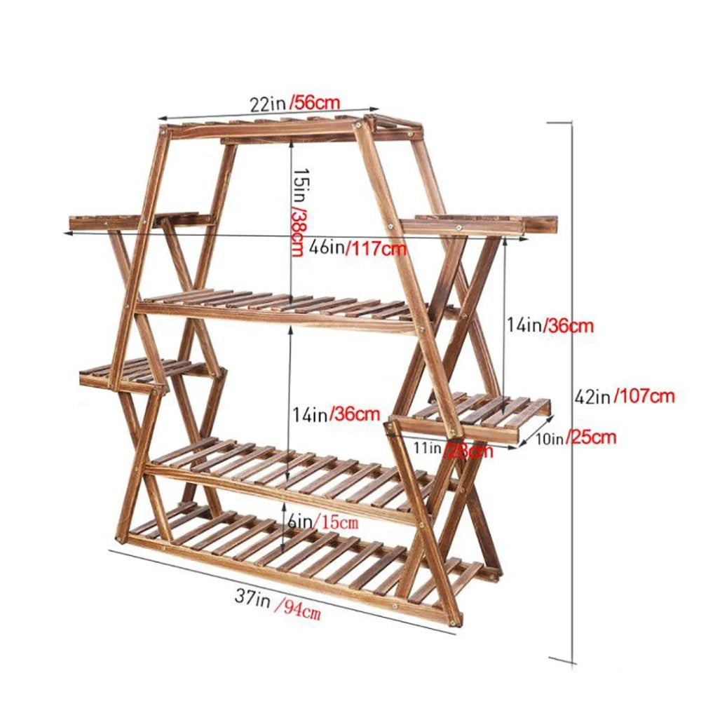 Triangular Wooden Plant Stand