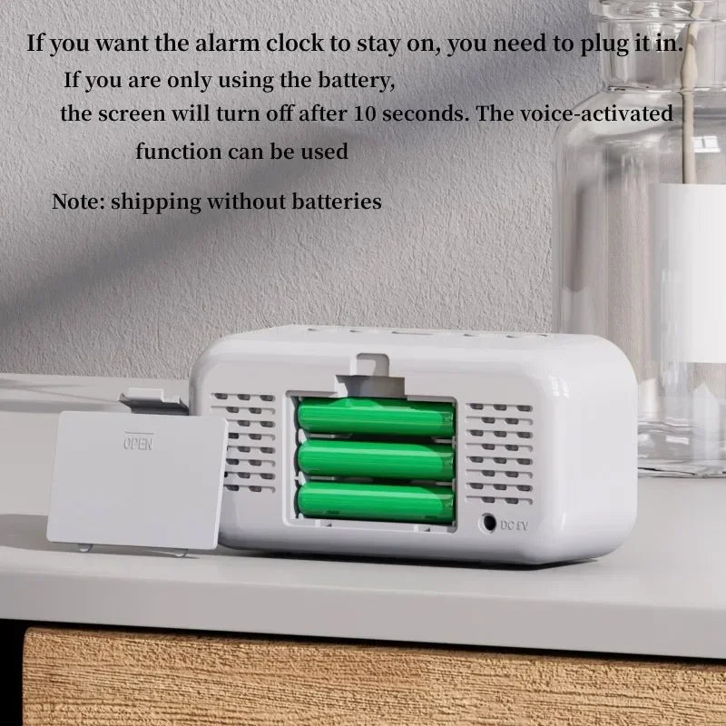 Voice Control LED Digital Alarm Clock