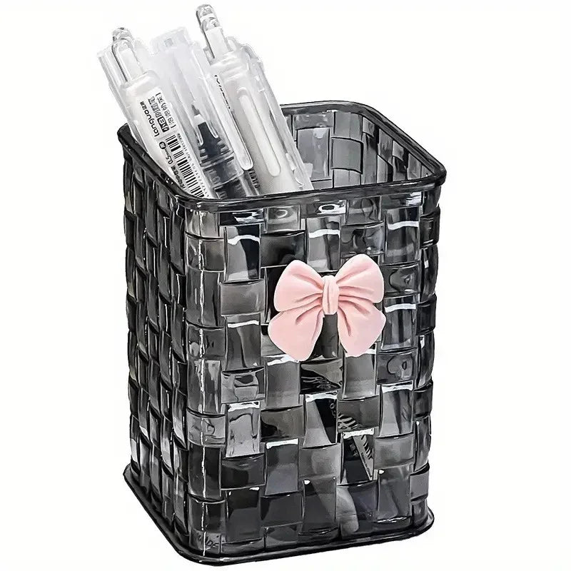 Clear Acrylic Desk Organizer with Bow