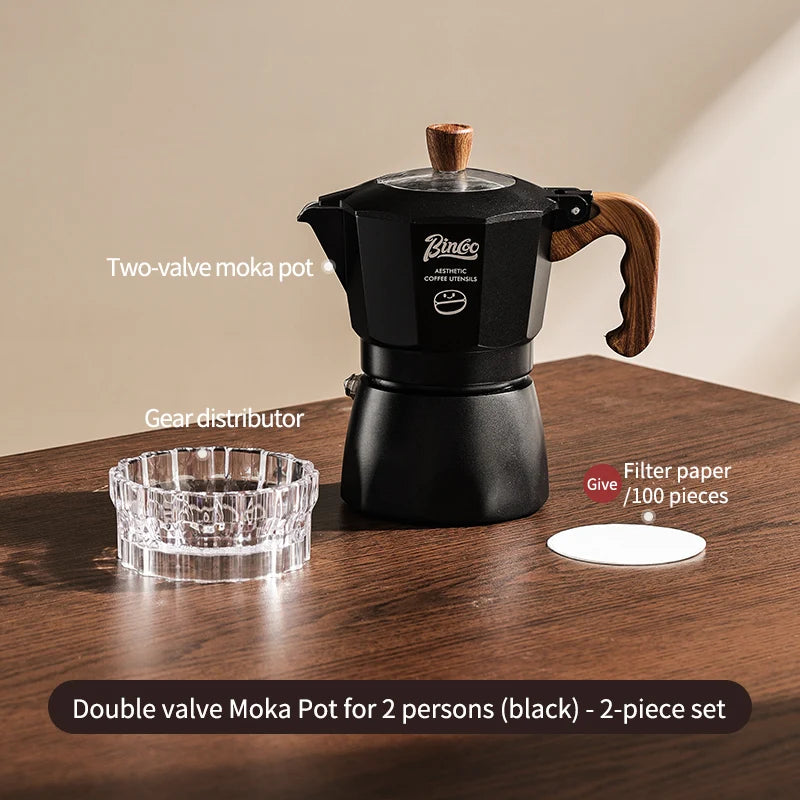Bincoo Dual Valve Moka Pot Set with Heater