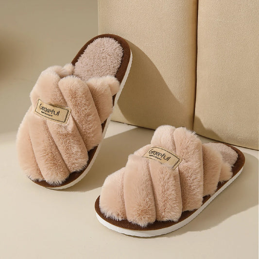 Winter Warm Plush Indoor Slippers – Non-Slip Soft Comfort Home Shoes