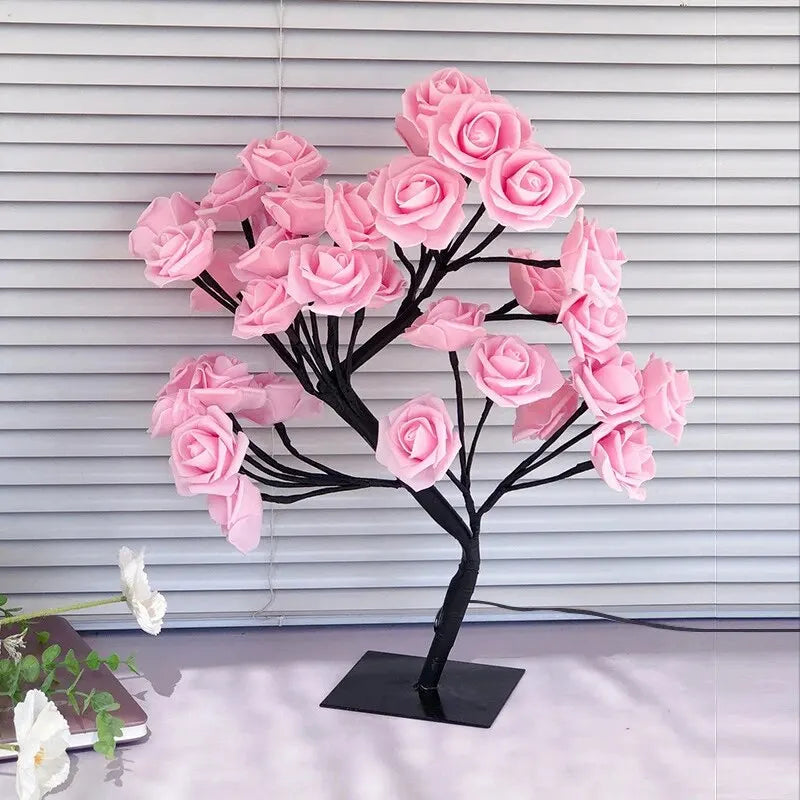 Rose Tree LED Lamp – USB Powered Decorative Flower Night Light