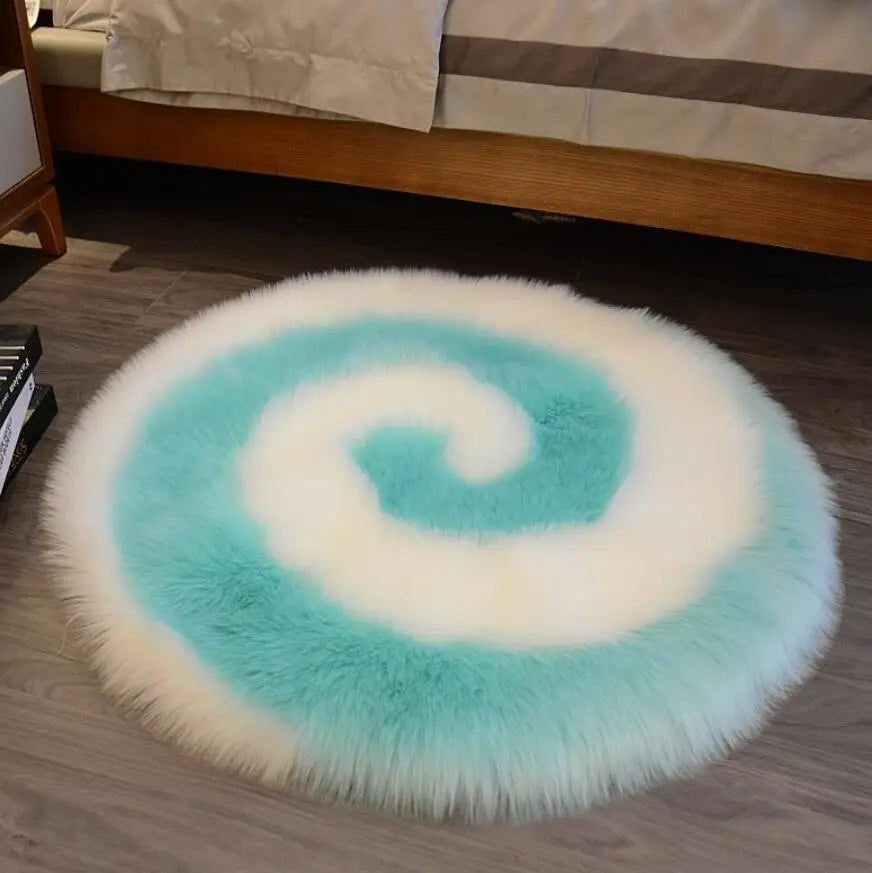 Plush Soft Sheepskin Bedroom Carpet – Imitation Wool Long Hair Bedside Mat & Sofa Cushion Rug