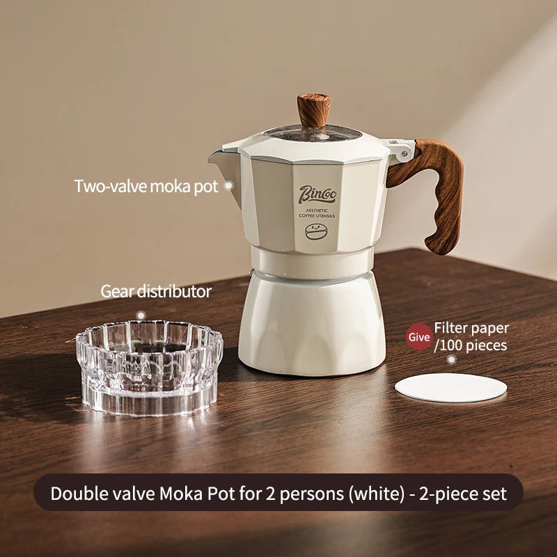 Bincoo Dual Valve Moka Pot Set with Heater