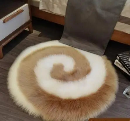 Plush Soft Sheepskin Bedroom Carpet – Imitation Wool Long Hair Bedside Mat & Sofa Cushion Rug