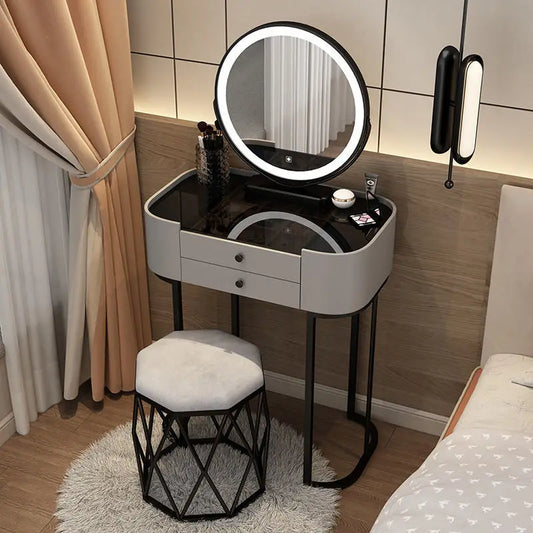 Light Luxury Modern Dressing Table with Mirror