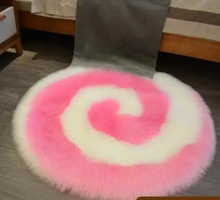 Plush Soft Sheepskin Bedroom Carpet – Imitation Wool Long Hair Bedside Mat & Sofa Cushion Rug