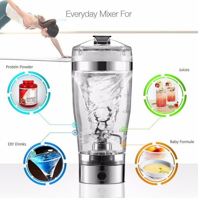 USB Rechargeable Electric Shaker Bottle – Protein & Coffee Mixer