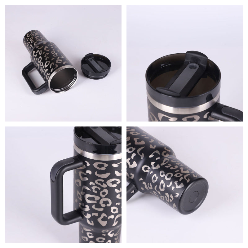 40oz Insulated Tumbler with Handle & Straw