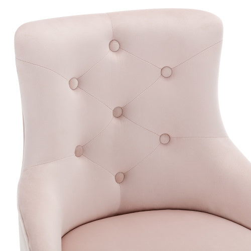 Modern Upholstered Armchair with Button Pattern & Lumbar Cushion – Metal Leg Dining & Lounge Chair