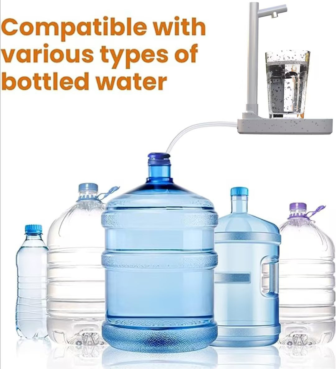 Automatic Rechargeable Water Dispenser with Stand – Desktop Bottle Pump