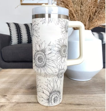 40oz Insulated Tumbler with Handle & Straw